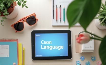 Language learning materials and digital tablet prepared for a personalized lesson